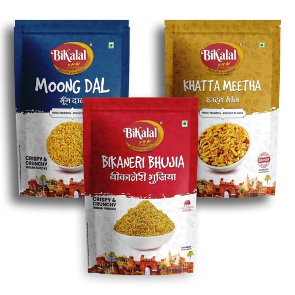 Moong Dal 400Gm and Bikaneri Bhujia 400Gm and khatta Meetha 400Gm