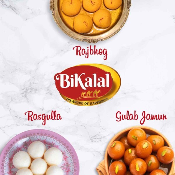 Rasgulla 1Kg and Rajbhog 1Kg and Gulab Jamun 1Kg and Soan papdi 1Kg - Image 2